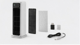 AirZuma Lieferumfang – Produkt, Filter und USB-C Kabel