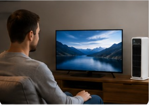AirZuma im Wohnzimmer beim Fernsehen
